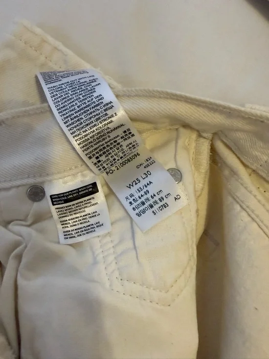 Levi's 501 90s Jeans Ecru - sz 25x30 - Picture 7 of 7